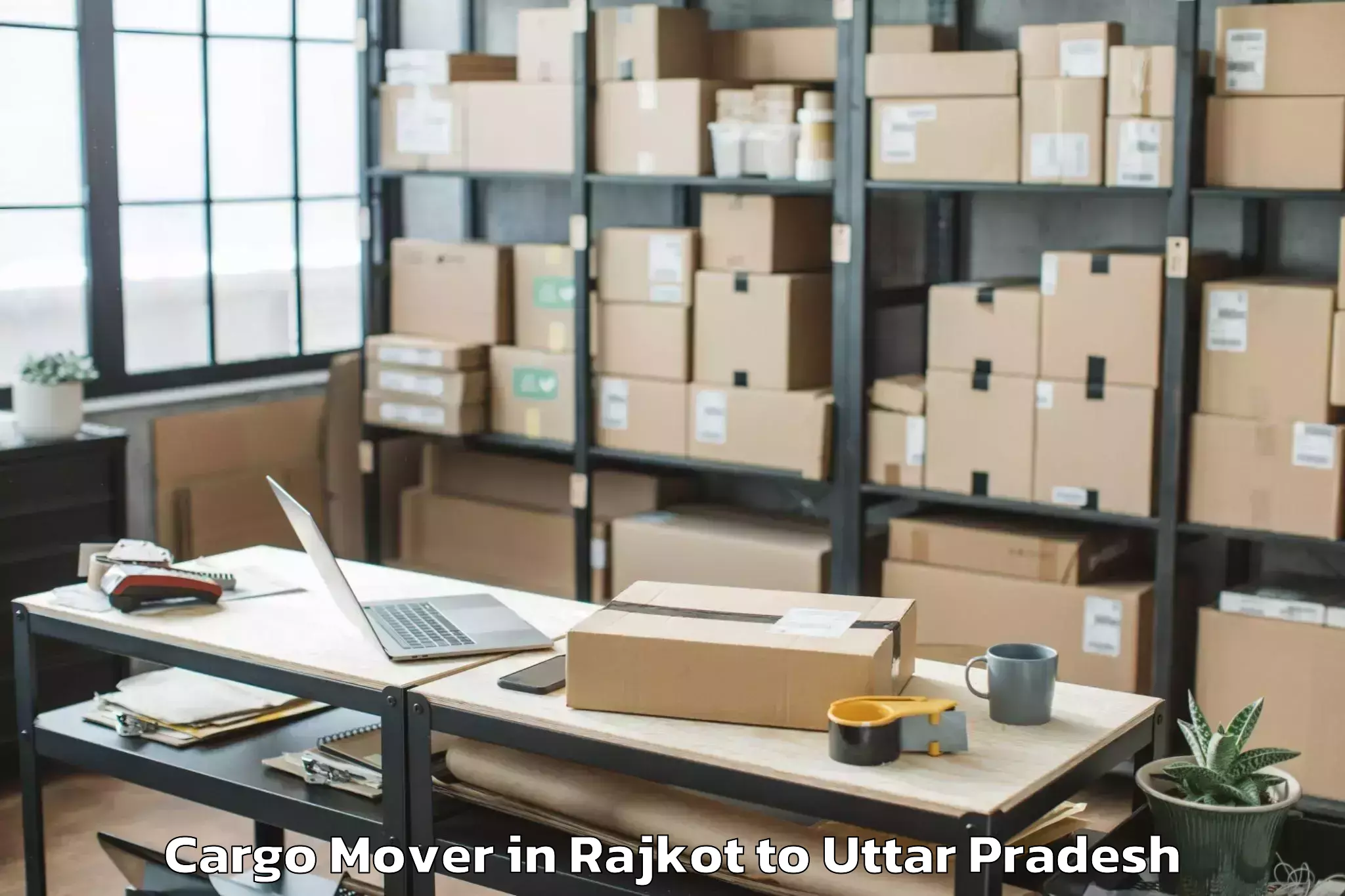 Top Rajkot to Farrukhabad Cargo Mover Available